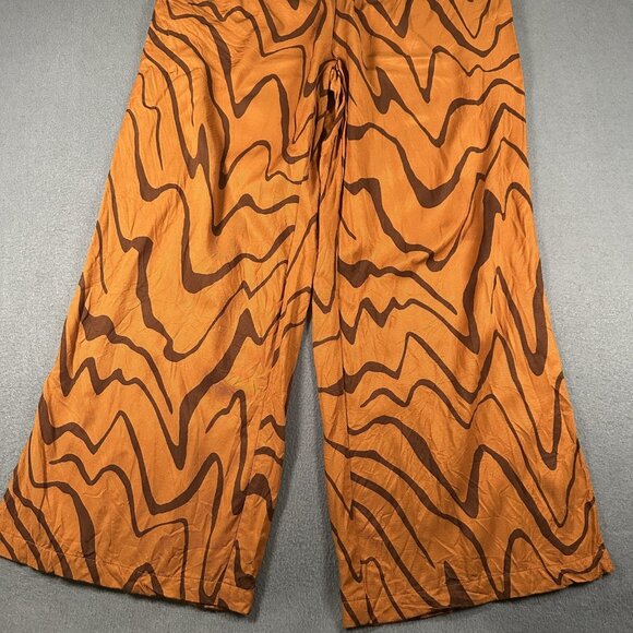 S by Anthropologie Pants Womens Small Wide Leg Pull On Zigzag Pattern Viscose - Picture 2 of 11